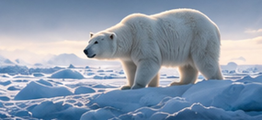 Orso polare su una distesa di ghiaccio
